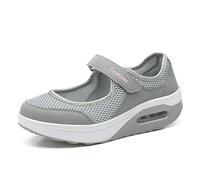 Kauson Nouveau Femme Mailles Baskets Ballerines Loafers Chaussures Mailles Baskets Mode Respirantes de Plein Air Fitness Sport Chaussures Noir Gris Rouge 35-42