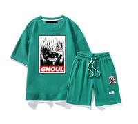 KAUYENL Court Pyjama Tok-yo Gho-UL, Ensembles de Pyjama, Idéal pour la Nuit(Green8,M)