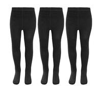 KAV Collants pour filles - Lot de 1 collant simple et lisse en coton pour enfants - Collants doux pour la peau pour un usage quotidien, décontracté, intérieur et extérieur, Lot de 3, 7 ans
