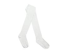 KAV Collants pour filles - Lot de 1 collant simple et lisse en coton pour enfants - Collants doux pour la peau pour un usage quotidien, décontracté, intérieur et extérieur, Blanc - Lot de 1, 11 ans