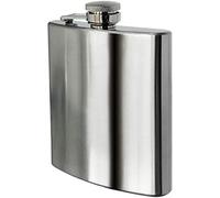 KAV Flasque de 236,8 g - Flasque de poche étanche en acier inoxydable pour whisky, alcool, cadeau personnalisé pour garçons d'honneur, bar, fête (argenté)