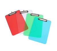 KAV Lot de 10 porte-bloc en acrylique transparent - Format A5 - Léger et durable - Avec clip en métal robuste - Convient pour le bureau, les étudiants et les enseignants - 318 x 228 mm - Couleurs