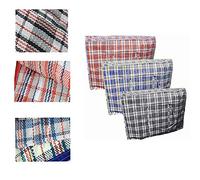 KAV Lot de 10 sacs à linge solides et durables (95 g/m²) - Sacs de déménagement cousus en croix - Fermeture éclair - Sacs réutilisables en nylon pour le rangement, le linge, le shopping - (100 x 60 x