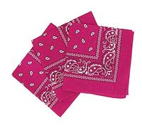 KAV Lot de 3 bandanas de 55 x 55 cm - Unisexe - Imprimé fantaisie - Pour sports de plein air, randonnée, cyclisme, fuchsia, 57 x 57