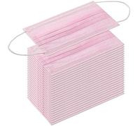 KAV® Lot de 50 masques jetables à 3 plis, haute filtration, convient aux peaux sensibles, perméable à l’air