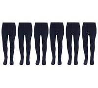 KAV Lot de 6 collants simples et lisses en coton pour enfants, doux pour la peau, pour un usage décontracté au quotidien (AS8, 5 ans, 6 ans, bleu marine, lot de 6 (5 à 6 ans)), bleu marine, 5 ans