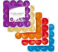 KAV Lot de 60 bougies chauffe-plat parfumées | Bougies chauffe-plat parfumées | Bougie pour mariage, Noël, spa, décoration d'intérieur, baies fraîches, pêche fraîche, lavande sauvage, vanill