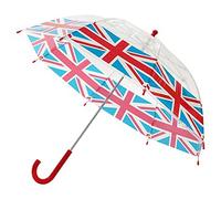 KAV Parapluie d'école transparent pour enfants garçons et filles - Design doux, beau, léger parasol dôme pour votre enfant, Poe Union Jack, M
