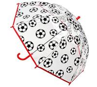KAV Parapluie d'école transparent pour enfants garçons et filles - Design doux, beau, léger parasol dôme pour votre enfant, motif ballon de football, M