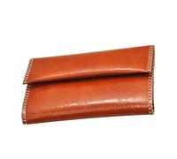 KAV Pochette à tabac en cuir fabriquée à la main - Compact et léger - Dimensions :15,8 x 8,6 cm - Pour les voyages et un usage quotidien - Durable et élégant avec en cuir - Pour fumeurs - Marron clair
