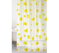 KAV Rideau de douche imperméable, robuste et anti-moisissure - 180 x 180 cm - en vinyle sans chlore et PVC - avec crochets (canard)