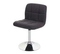 Kavala chaise de salle à manger, pivotante tissu/textile gris foncé, base chromée