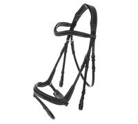 Kavalkade Bridon Ivy - Muserolle combinée anglaise noir Pur-sang / Cob