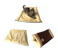 KaveKitty Deluxe-Tapis de luxe 2en 1Pet et lit/Tunnel. C'est le Purr-fect Grand tapis chat et chat lit/Tunnel avec isolation thermique chaud couches, il est lavable en machine, facile à ranger et à fourrure pour garder vos meubles.