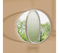 Kaverno Fenêtre Ronde en Verre Trempé, Fenêtre Coulissante Fenêtres De Hangar Rondes Rotatives À 360°, Hublot Rond en Alliage D'aluminium pour Salle De Bain, Chambre Et Salon(White A,35cm/13.7in)