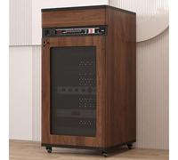 Kaverno Meuble Chaine HiFi Meubles pour Audio/Vidéo, Multimédia Audio Stéréo À 4 Niveaux, Meuble Imprimante, Meuble Rangement Bureau, Tour De Rangement, Support AV Media(Brown,52 * 55 * 108cm)