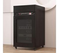 Kaverno Meuble Chaine HiFi Meubles pour Audio/Vidéo, Multimédia Audio Stéréo À 4 Niveaux, Meuble Imprimante, Meuble Rangement Bureau, Tour De Rangement, Support AV Media(Black,52 * 55 * 108cm)