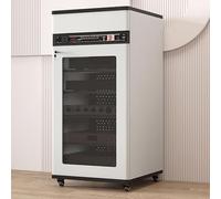 Kaverno Meuble Chaine HiFi Meubles pour Audio/Vidéo, Multimédia Audio Stéréo À 4 Niveaux, Meuble Imprimante, Meuble Rangement Bureau, Tour De Rangement, Support AV Media(White,52 * 55 * 90cm)