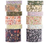 KAVI' S 12 rouleaux Washi Tape Set, Ruban Adhésif Décoratif Œuvre d’art inspirée Feuille d’or Masking Tapes pour Arts, Bullet Journal, Scrapbooking, Bricolage, Emballage (River of Forgetfulness)
