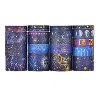 KAVI' S 20 Rouleaux Washi Tape,Ciel étoilé Ruban Adhésif Papier Décoratif Masking Tape Adhésif Ruban de Masquage en Papier Ruban Washi Décoratif à Motifs Multiples pour la Décoration