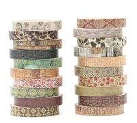KAVI' S 20 rouleaux Washi Tape Set, Ruban Adhésif Décoratif Œuvre d’art inspirée Feuille d’or Masking Tapes pour Arts, Bullet Journal, Scrapbooking, Bricolage, Emballage (Through The Years)