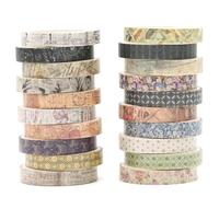 KAVI' S 20 rouleaux Washi Tape Set, Ruban Adhésif Décoratif Œuvre d’art inspirée Feuille d’or Masking Tapes pour Arts, Bullet Journal, Scrapbooking, Bricolage, Emballage (Remaining Joy)