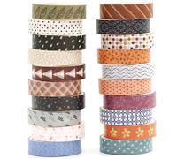 KAVI' S 20 rouleaux Washi Tape Set, Ruban Adhésif Décoratif Œuvre d’art inspirée Feuille d’or Masking Tapes pour Arts, Bullet Journal, Scrapbooking, Bricolage, Emballage (Collection 2-Enchantment)