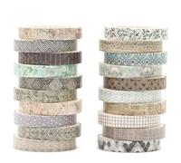 KAVI' S 20 rouleaux Washi Tape Set, Ruban Adhésif Décoratif Œuvre d’art inspirée Feuille d’or Masking Tapes pour Arts, Bullet Journal, Scrapbooking, Bricolage, Emballage (First Encounter)