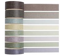 KAVI' S 8 Rouleaux Washi Tape Set Masking Tape Ruban décoratif pour Arts et travaux manuels de Bricolage, Scrapbooking, Bullet, Journal, Planning, Cadeaux, décoration (Milk Tea)