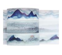 KAVI' S Imprimé Mignon Washi Tape Set Masking Tape 3 rouleaux Ruban adhesif decoratif pour Scrapbooking Artisanat de Bricolage (Mountain Landscape)