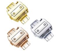 KAVJU 18 21mm Solide Acier Inoxydable Double Clic Fermoir Pour Cartier Santos Montre Bracelet Boucle Métal Métal, 21mm, Agate