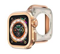 KAVJU Boîtier pare-chocs en métal pour Apple Watch S10 42mm S10 46mm 45mm 44mm, cadre de protection pour iWatch série 9 8 7 6 5 4 SE, changement pour Ultra 2 49mm(Rose Gold,S10 46mm)