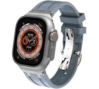 KAVJU Bracelet de montre de sport Fluororubber, bracelet de montre en silicone, pour Apple Watch Ultra 49 mm 44 mm 45 mm 42 mm 9 8 7 6 5 4 SE Series Accessoires de remplacement de montre(O,45mm)