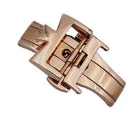 KAVJU Bracelet de montre en acier inoxydable 316L, 18mm, 20mm, Double ouverture, boucle de fermoir, déployable pour bracelets de montre(Rose Gold,20mm)
