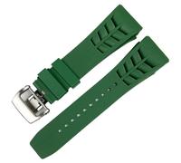 KAVJU Bracelet de montre en caoutchouc et Silicone, 25mm, pour Richard Mille, boucle pliante en acier inoxydable, bracelet bleu, accessoires de montre, bracelet bleu(Green,25 Rose Gold Buckle)