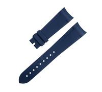 KAVJU Bracelet de montre en caoutchouc fluoré 22mm, spécial pour Bracelet Tudor Black Bay GMT extrémité incurvée, boucle pliante, cadran 41mm(Blue)