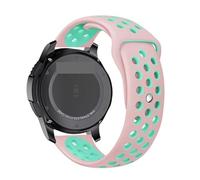 KAVJU Bracelet de montre en silicone, 20mm 22mm, pour Galaxy Watch 3 45mm/42mm/Active-2 Gear S3 Frontier, pour Huawei GT/2/2e 46mm(Pink-teal color,22mm watch band)
