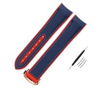 KAVJU Bracelet de montre en silicone nylon haute densité pour Omega Watch Band 20 mm 21 mm 22 mm Bracelet de montre en caoutchouc Fermoir pliable Extrémité incurvée, 22mm, Agate