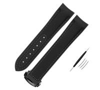 KAVJU Bracelet de montre en silicone nylon haute densité pour Omega Watch Band 20 mm 21 mm 22 mm Bracelet de montre en caoutchouc Fermoir pliable Extrémité incurvée, 22mm, Agate