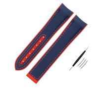 KAVJU Bracelet de montre en silicone nylon haute densité pour Omega Watch Band 20 mm 21 mm 22 mm Bracelet de montre en caoutchouc Fermoir pliable Extrémité incurvée, 19mm, Agate