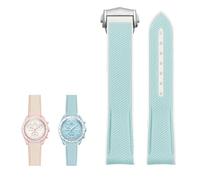 KAVJU Bracelet de montre étanche en silicone pour Omega Swatch Planet Joint Name Series 20 mm, 20 mm