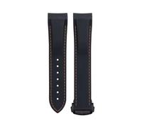 KAVJU Bracelet en caoutchouc souple et flexible pour Omega Speedmaster Moonwatch Seamaster 300 AT150 Planet Ocean 600 20/21/22 mm Boucle ronde noire, 20 mm