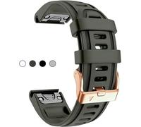 KAVJU Bracelet en silicone souple de remplacement rapide de 20 mm pour Garmin fenix 5S/5S Plus/6S/7S/Instinct 2S/D2, avec boucle en or rose, accessoire de bracelet imperméable et respirant(Army Green