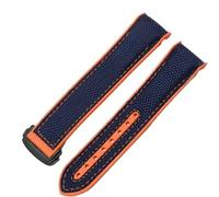 KAVJU Bracelets de montre en caoutchouc et Silicone, 20mm 22mm, en Nylon, pour Omega, Seamaster 300m GMT Chrono 600m Planet Ocean 215(Blue Orange Black,22mm)