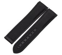 KAVJU Bracelets de montre en caoutchouc et Silicone, 20mm 22mm, en Nylon, pour Omega, Seamaster 300m GMT Chrono 600m Planet Ocean 215(Black No Buckle,22mm)
