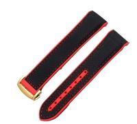 KAVJU Bracelets de montre en caoutchouc et Silicone, 20mm 22mm, en Nylon, pour Omega, Seamaster 300m GMT Chrono 600m Planet Ocean 215(Black Red Yellowgd,22mm)