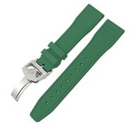 KAVJU Bracelets de montre FKM en caoutchouc fluoré souple, 21mm 20mm 22mm, pour IWC Big Pilot Portofino, bracelet de montre en caoutchouc naturel(Green Earth,21mm)
