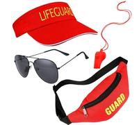 Kavoc Ensemble de costume de garde 4 pièces comprenant un chapeau, un sac banane, un sifflet avec cordon et des lunettes de soleil pour adultes