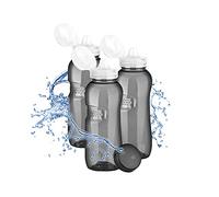 Kavodrink Lot de 3 gourdes en Tritan 0,5 l + bouchon sport - Noir - Sans BPA - 500 ml