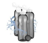 Kavodrink Lot de 3 gourdes en Tritan 1,0 l + bouchon sport Noir Bouteille de sport sans BPA 1000 ml